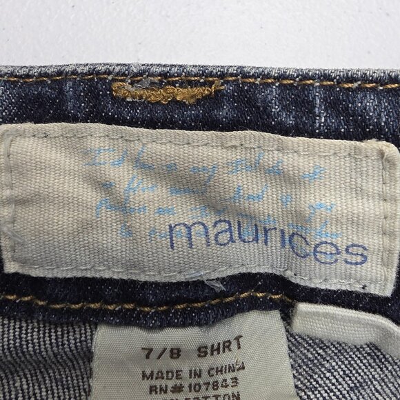 Maurices Jeans Womens 7/8 Short Blue Morgan Bootcut Stretch Denim Classic Style - Picture 8 of 13